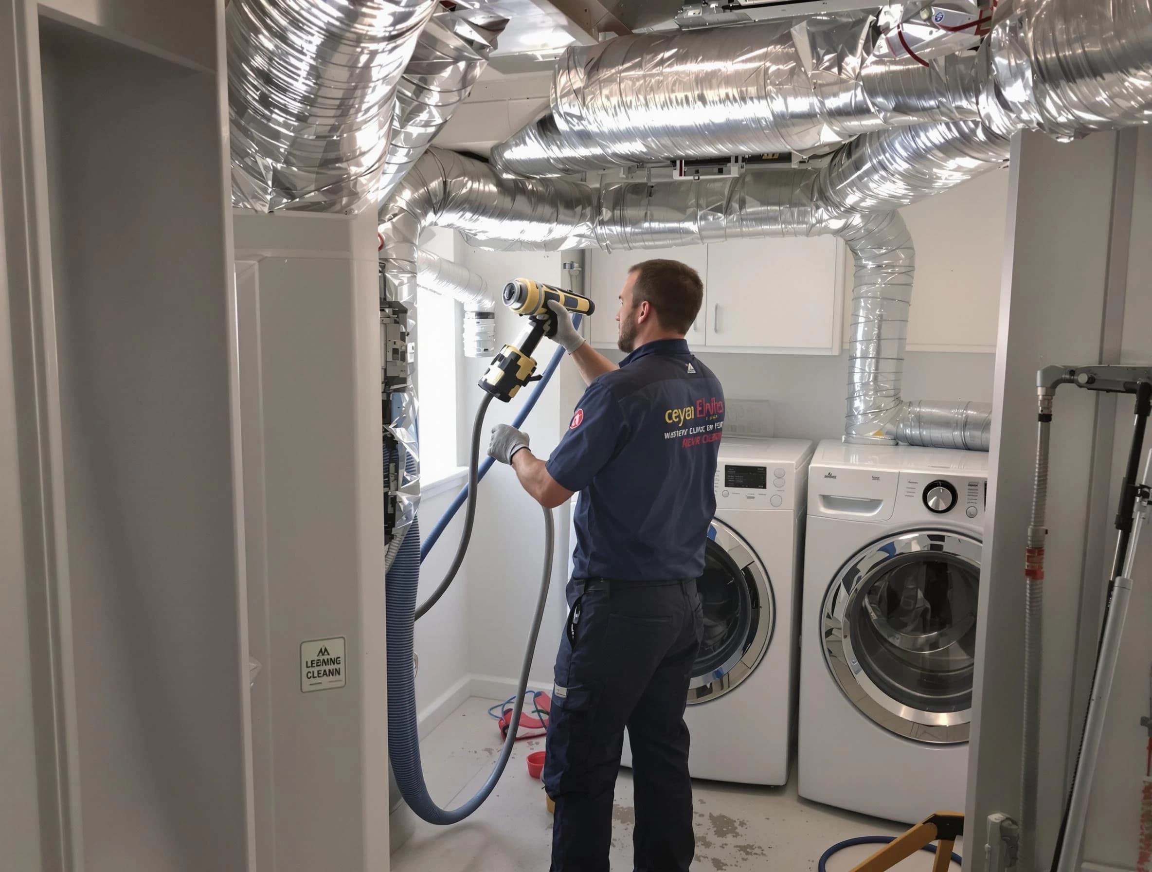 Acton Dryer Vent Cleaning specialist using advanced equipment for thorough duct cleaning in Acton